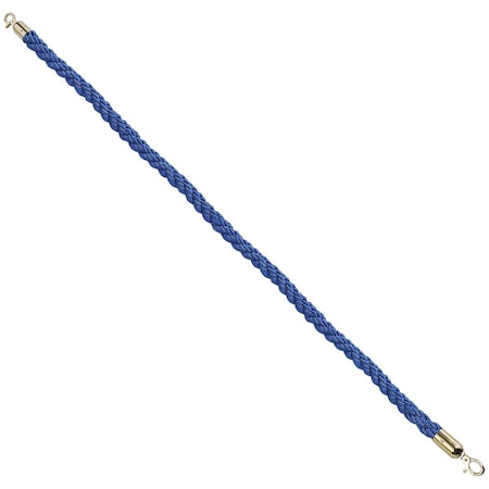 Global Industrial Vinyl Braided Rope 59 With Ends For Portable Gold Post, Blue 269386BL
